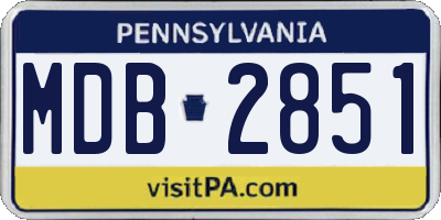 PA license plate MDB2851