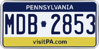 PA license plate MDB2853