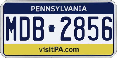 PA license plate MDB2856