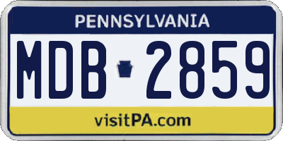 PA license plate MDB2859