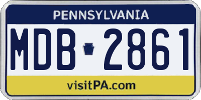 PA license plate MDB2861