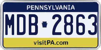 PA license plate MDB2863