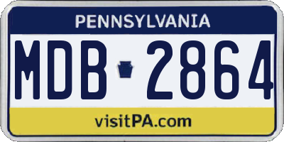 PA license plate MDB2864