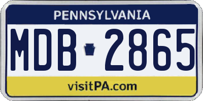 PA license plate MDB2865