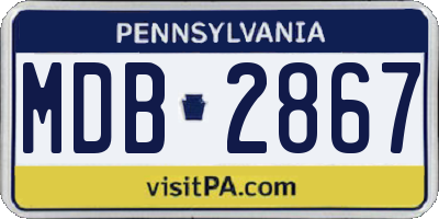PA license plate MDB2867