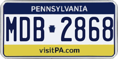 PA license plate MDB2868
