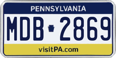 PA license plate MDB2869