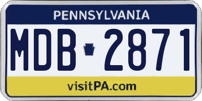 PA license plate MDB2871