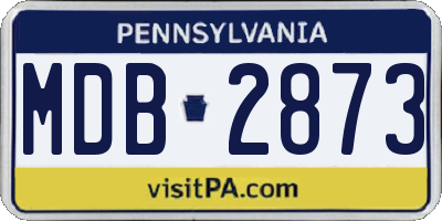 PA license plate MDB2873