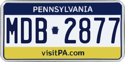 PA license plate MDB2877