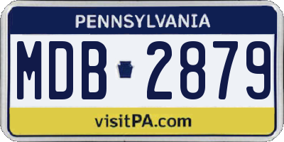 PA license plate MDB2879