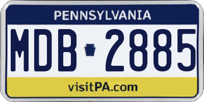 PA license plate MDB2885