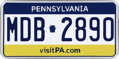 PA license plate MDB2890