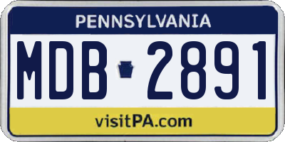 PA license plate MDB2891