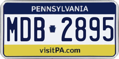 PA license plate MDB2895