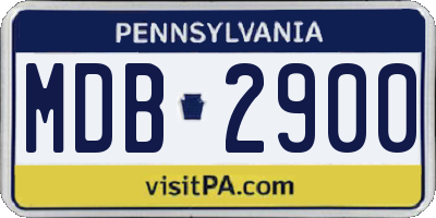 PA license plate MDB2900