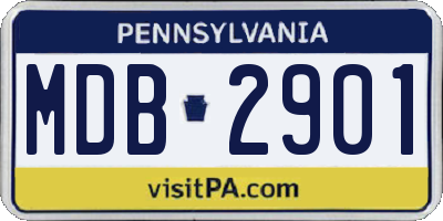 PA license plate MDB2901
