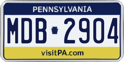 PA license plate MDB2904