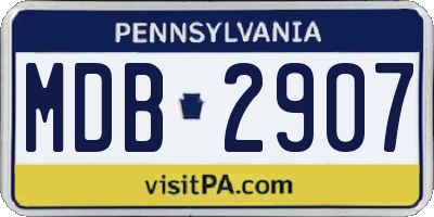 PA license plate MDB2907
