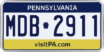 PA license plate MDB2911