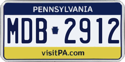 PA license plate MDB2912