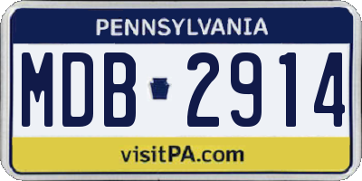 PA license plate MDB2914
