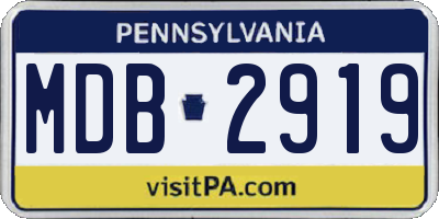 PA license plate MDB2919