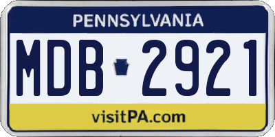 PA license plate MDB2921