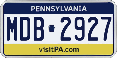 PA license plate MDB2927