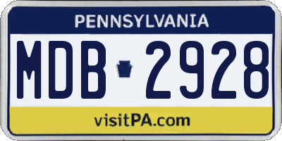 PA license plate MDB2928