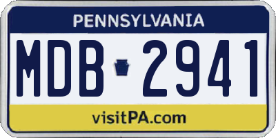 PA license plate MDB2941