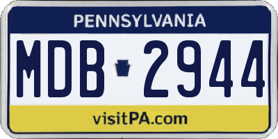 PA license plate MDB2944