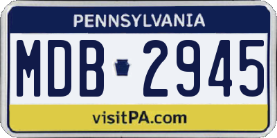 PA license plate MDB2945