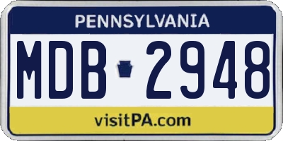 PA license plate MDB2948