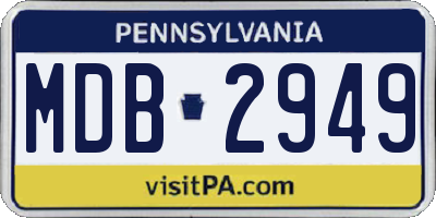 PA license plate MDB2949