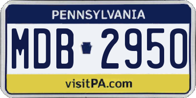 PA license plate MDB2950
