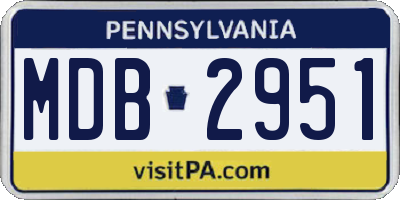 PA license plate MDB2951