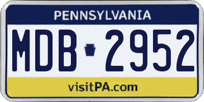 PA license plate MDB2952