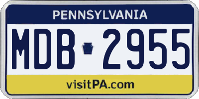 PA license plate MDB2955