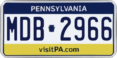 PA license plate MDB2966
