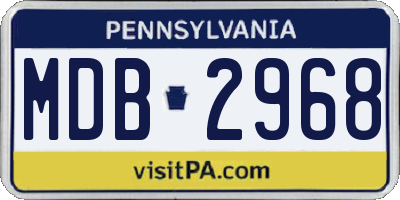 PA license plate MDB2968