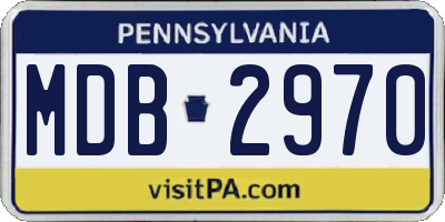 PA license plate MDB2970