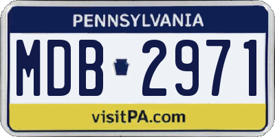 PA license plate MDB2971