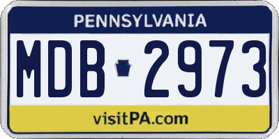 PA license plate MDB2973