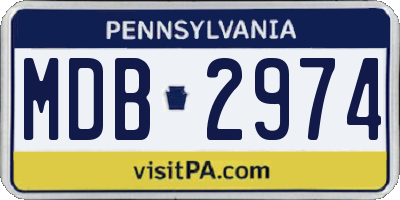 PA license plate MDB2974