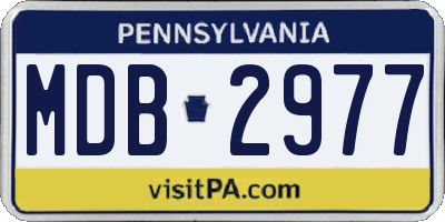 PA license plate MDB2977