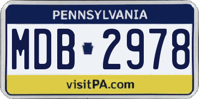 PA license plate MDB2978