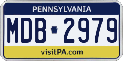 PA license plate MDB2979
