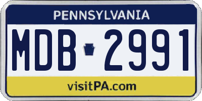 PA license plate MDB2991