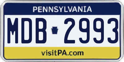 PA license plate MDB2993